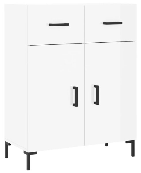 Komoda sjajna bijela 69 5x34x90 cm od konstruiranog drva - Visoko sjajno bijela 1 Visoko sjajno bijela