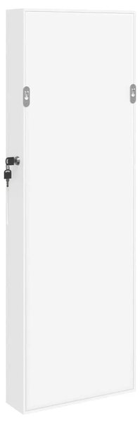 Zidni ormarić za nakit s ogledalom bijeli 30 x 8 5 x 90 cm - Bijela 1 Bijela