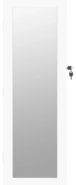 Zidni ormarić za nakit s ogledalom bijeli 30 x 8 5 x 90 cm - Bijela 1 Bijela