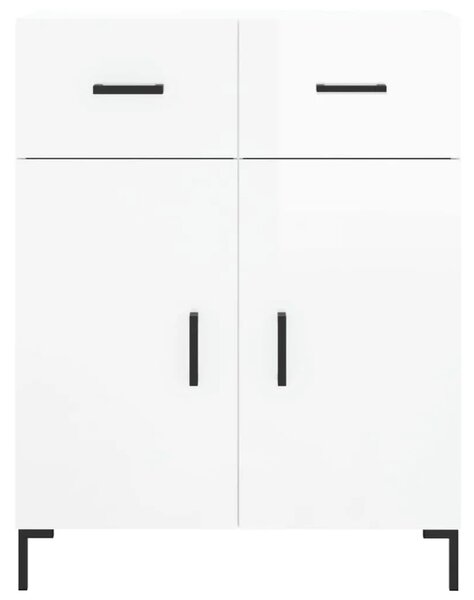 Komoda sjajna bijela 69 5x34x90 cm od konstruiranog drva - Visoko sjajno bijela 1 Visoko sjajno bijela