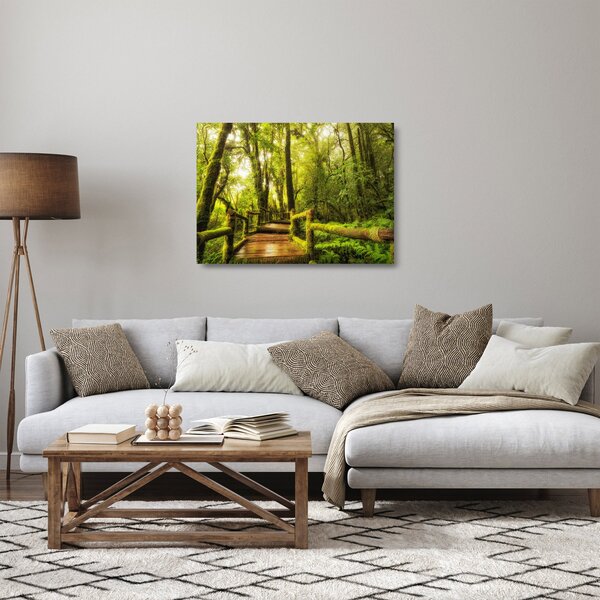 Staklena slika džungle i mahovine (70x50 cm)