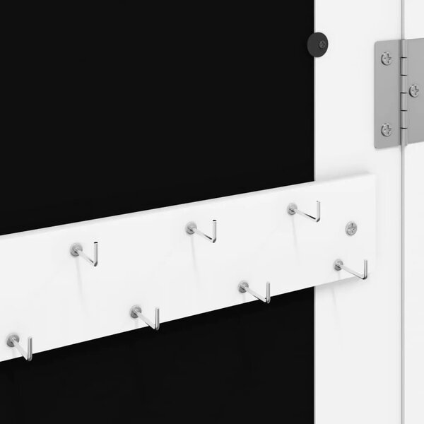 Zidni ormarić za nakit s ogledalom bijeli 30 x 8 5 x 90 cm - Bijela 1 Bijela