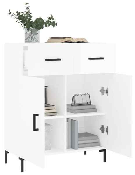 Komoda sjajna bijela 69 5x34x90 cm od konstruiranog drva - Visoko sjajno bijela 1 Visoko sjajno bijela