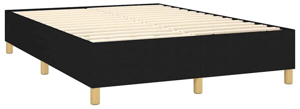 Krevet box spring s madracem LED crni 140x190 cm od tkanine - Crna 140 x 190 cm Blok s kvadratima Crna