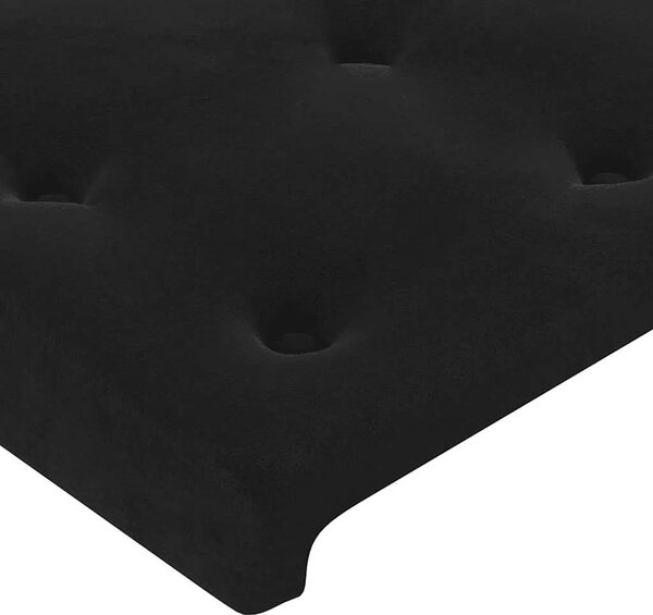 Krevet box spring s madracem LED crni 140x190 cm baršun - Crna 140 x 190 cm gumbi Crna