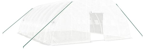 Staklenik s čeličnim okvirom bijeli 48 m² 8 x 6 x 2 85 m - Bijela 8 x 6 x 2.85 m 1 Bijela