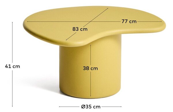 Vrtni stolić za kavu betonski 77x83 cm Macarella – Kave Home