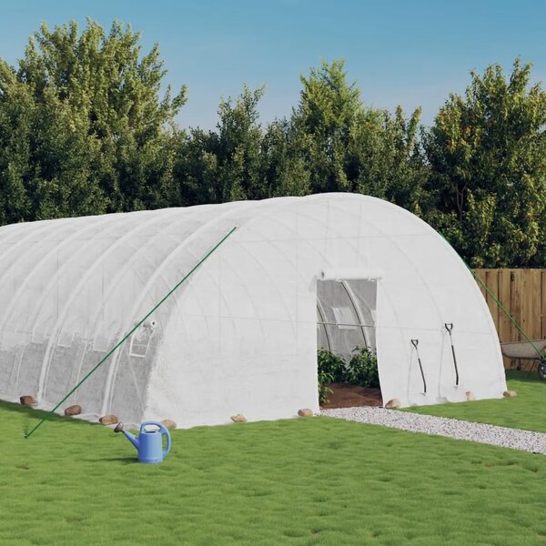 Staklenik s čeličnim okvirom bijeli 48 m² 8 x 6 x 2 85 m - Bijela 8 x 6 x 2.85 m 1 Bijela