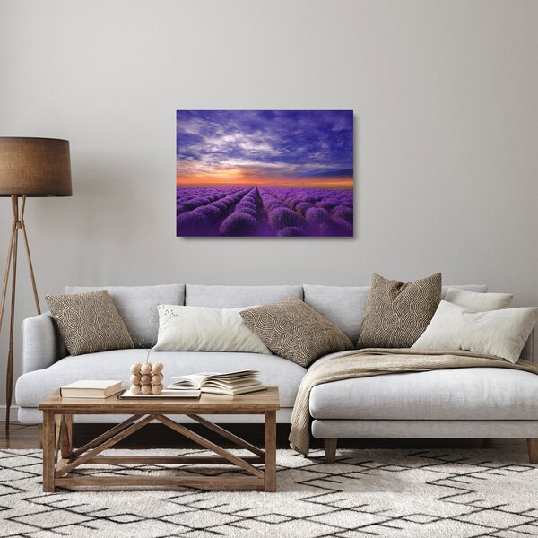 Staklena slika polja lavande (70x50 cm)