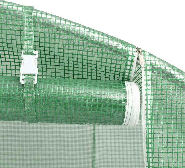 Staklenik s čeličnim okvirom zeleni 24 m² 6x4x2 85 m - Zelena 6 x 4 x 2.85 m 1 Zelena