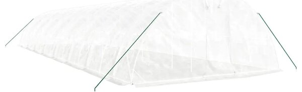 Staklenik s čeličnim okvirom bijeli 80 m² 16 x 5 x 2 3 m - Bijela 16 x 5 x 2.3 m 1 Bijela