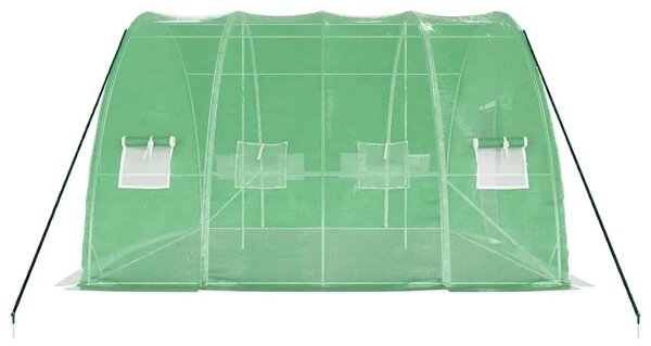 Staklenik s čeličnim okvirom zeleni 24 m² 6x4x2 85 m - Zelena 6 x 4 x 2.85 m 1 Zelena