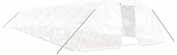 Staklenik s čeličnim okvirom bijeli 80 m² 16 x 5 x 2 3 m - Bijela 16 x 5 x 2.3 m 1 Bijela