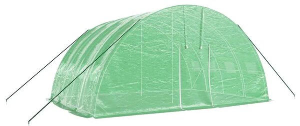 Staklenik s čeličnim okvirom zeleni 24 m² 6x4x2 85 m - Zelena 6 x 4 x 2.85 m 1 Zelena
