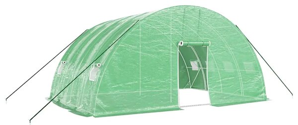 Staklenik s čeličnim okvirom zeleni 24 m² 6x4x2 85 m - Zelena 6 x 4 x 2.85 m 1 Zelena