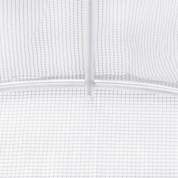 Staklenik s čeličnim okvirom bijeli 80 m² 16 x 5 x 2 3 m - Bijela 16 x 5 x 2.3 m 1 Bijela