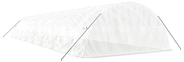 Staklenik s čeličnim okvirom bijeli 80 m² 16 x 5 x 2 3 m - Bijela 16 x 5 x 2.3 m 1 Bijela