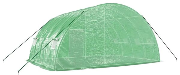 Staklenik s čeličnim okvirom zeleni 24 m² 6x4x2 85 m - Zelena 6 x 4 x 2.85 m 1 Zelena