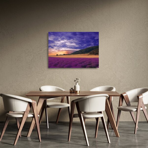 Staklena slika livade sa lavandom (70x50 cm)