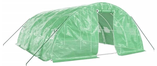 Staklenik s čeličnim okvirom zeleni 30 m² 6 x 5 x 2 3 m - Zelena 6 x 5 x 2.3 m 1 Zelena