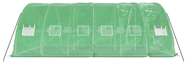 Staklenik s čeličnim okvirom zeleni 30 m² 6 x 5 x 2 3 m - Zelena 6 x 5 x 2.3 m 1 Zelena