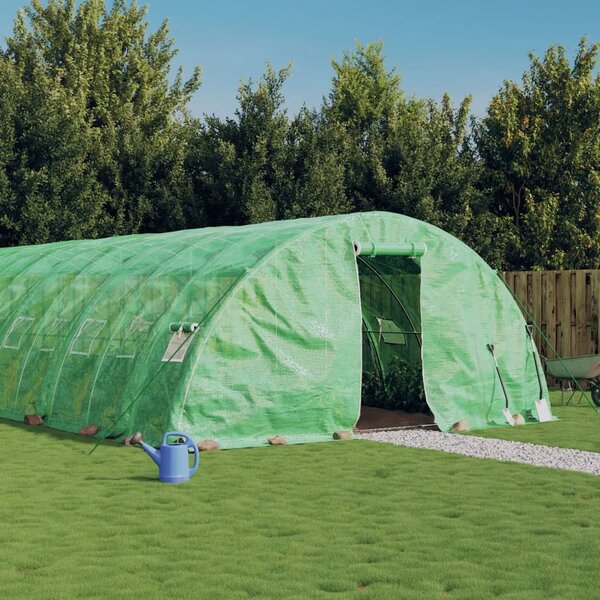 Staklenik s čeličnim okvirom zeleni 30 m² 6 x 5 x 2 3 m - Zelena 6 x 5 x 2.3 m 1 Zelena