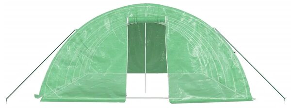 Staklenik s čeličnim okvirom zeleni 30 m² 6 x 5 x 2 3 m - Zelena 6 x 5 x 2.3 m 1 Zelena