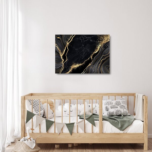 Staklena slika zlatne apstrakcije (70x50 cm)