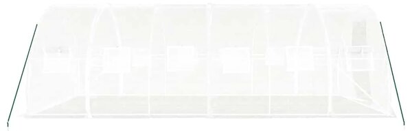Staklenik s čeličnim okvirom bijeli 18 m² 6 x 3 x 2 m - Bijela 6 x 3 x 2 m 1 Bijela