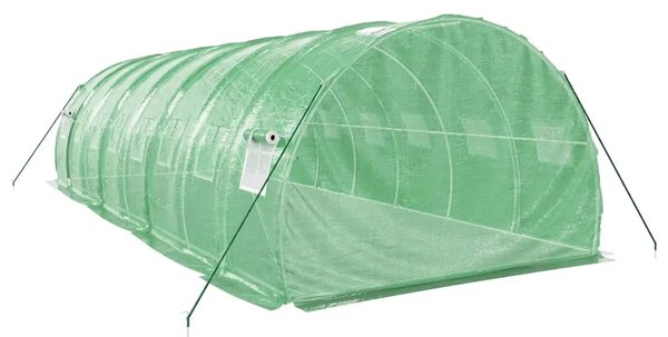 Staklenik s čeličnim okvirom zeleni 24 m² 8 x 3 x 2 m - Zelena 8 x 3 x 2 m 1 Zelena