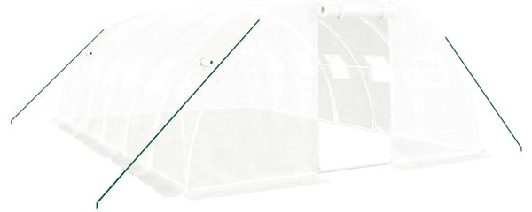 Staklenik s čeličnim okvirom bijeli 24 m² 6 x 4 x 2 m - Bijela 6 x 4 x 2 m 1 Bijela