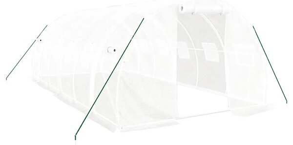 Staklenik s čeličnim okvirom bijeli 18 m² 6 x 3 x 2 m - Bijela 6 x 3 x 2 m 1 Bijela