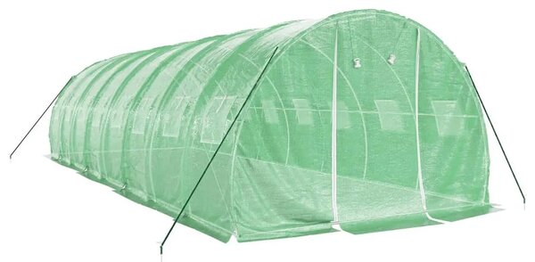 Staklenik s čeličnim okvirom zeleni 24 m² 8 x 3 x 2 m - Zelena 8 x 3 x 2 m 1 Zelena