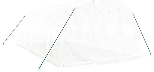 Staklenik s čeličnim okvirom bijeli 18 m² 6 x 3 x 2 m - Bijela 6 x 3 x 2 m 1 Bijela
