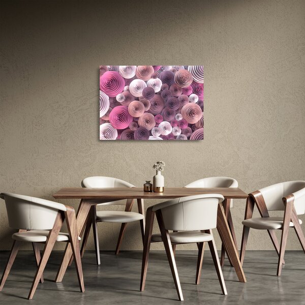 Apstraktna staklena slika cvijeća ruže (70x50 cm)