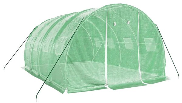 Staklenik s čeličnim okvirom zeleni 12 m² 4 x 3 x 2 m - Zelena 4 x 3 x 2 m 1 Zelena