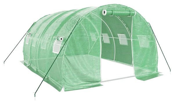Staklenik s čeličnim okvirom zeleni 12 m² 4 x 3 x 2 m - Zelena 4 x 3 x 2 m 1 Zelena
