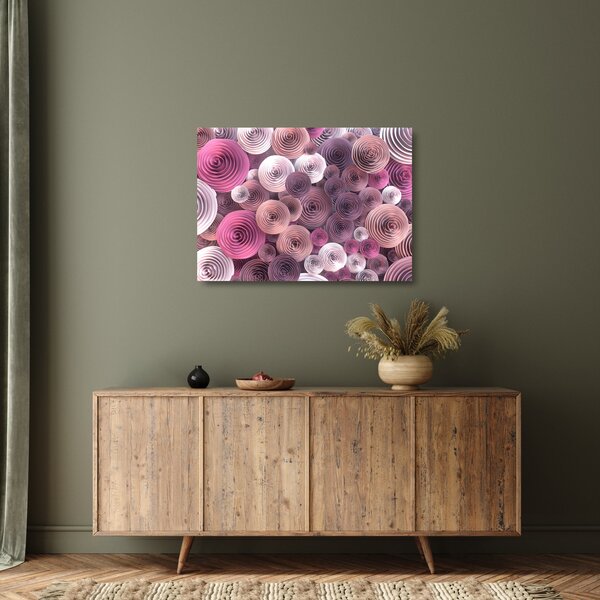 Apstraktna staklena slika cvijeća ruže (70x50 cm)