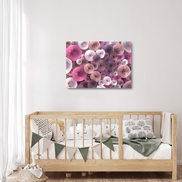 Apstraktna staklena slika cvijeća ruže (70x50 cm)