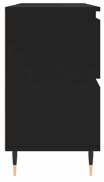 Kupaonski ormarić crni 80 x 33 x 60 cm od konstruiranog drva - Crna 1 1 1