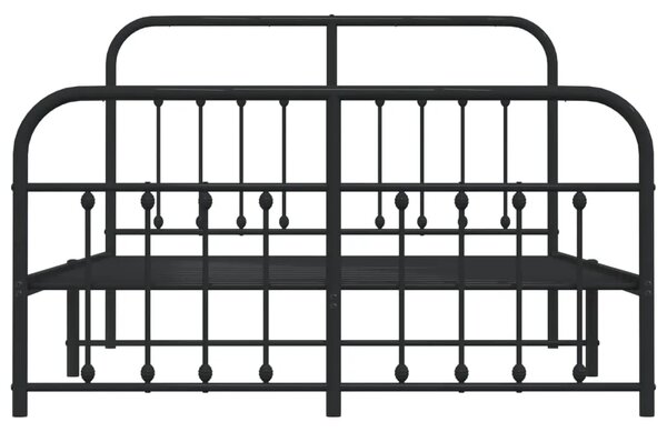 Metalni okvir kreveta uzglavlje i podnožje crni 140x200 cm - Crna 140 x 200 cm s uzglavljem i podnožjem Crna