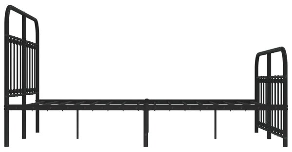 Metalni okvir kreveta uzglavlje i podnožje crni 140x200 cm - Crna 140 x 200 cm s uzglavljem i podnožjem Crna