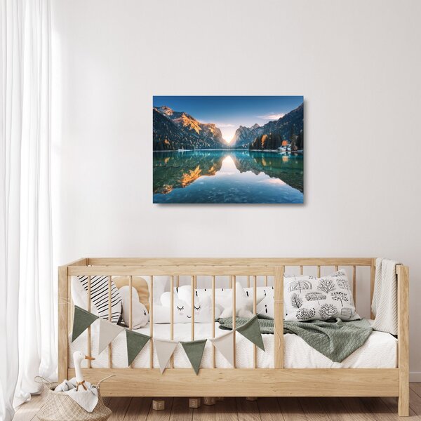 Staklena slika - Gorsko jezero (70x50 cm)
