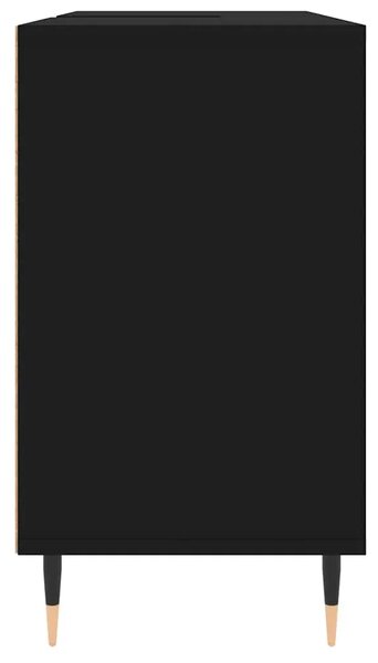 Kupaonski ormarić crni 80 x 33 x 60 cm od konstruiranog drva - Crna 1 1 Crna