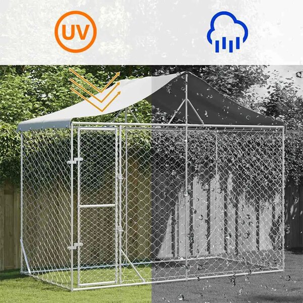 Vanjski kavez za pse s krovom srebrni 3 x 1 5 x 2 5 m čelični - 3 x 1.5 x 2.5 m 1 3 x 1.5 x 2.5 m