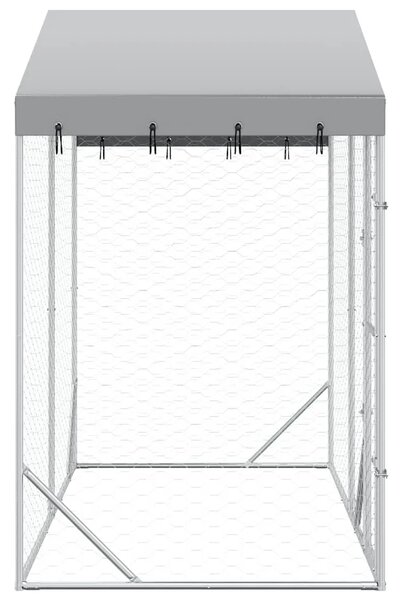 Vanjski kavez za pse s krovom srebrni 3 x 1 5 x 2 5 m čelični - 3 x 1.5 x 2.5 m 1 3 x 1.5 x 2.5 m