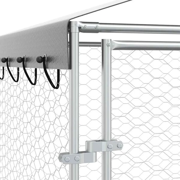 Vanjski kavez za pse s krovom srebrni 3 x 1 5 x 2 5 m čelični - 3 x 1.5 x 2.5 m 1 3 x 1.5 x 2.5 m