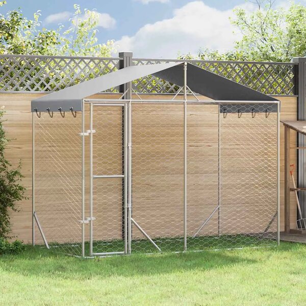 Vanjski kavez za pse s krovom srebrni 3 x 1 5 x 2 5 m čelični - 3 x 1.5 x 2.5 m 1 3 x 1.5 x 2.5 m