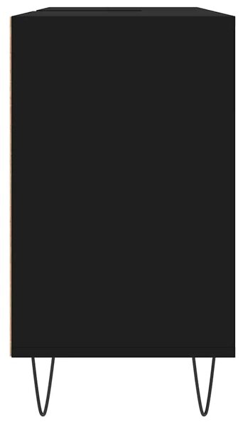 Kupaonski ormarić crni 80 x 33 x 60 cm od konstruiranog drva - Crna 1 1 Crna
