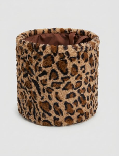 Sinsay - Plišana košara za pohranu s ručkama s leopard uzorkom